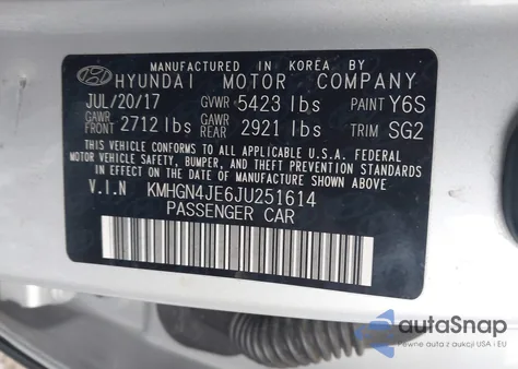 2018 Genesis G80 3.8 z USA, uszkodzony, nr VIN KMHGN4JE6JU251614